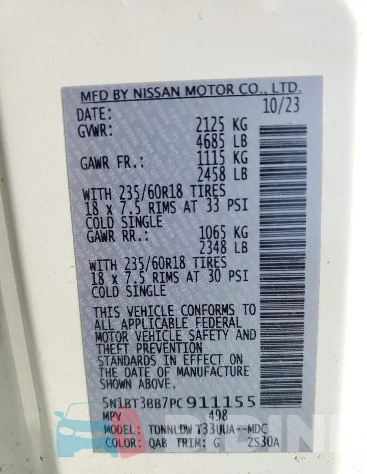5N1BT3BB7PC911155 Photo# 14