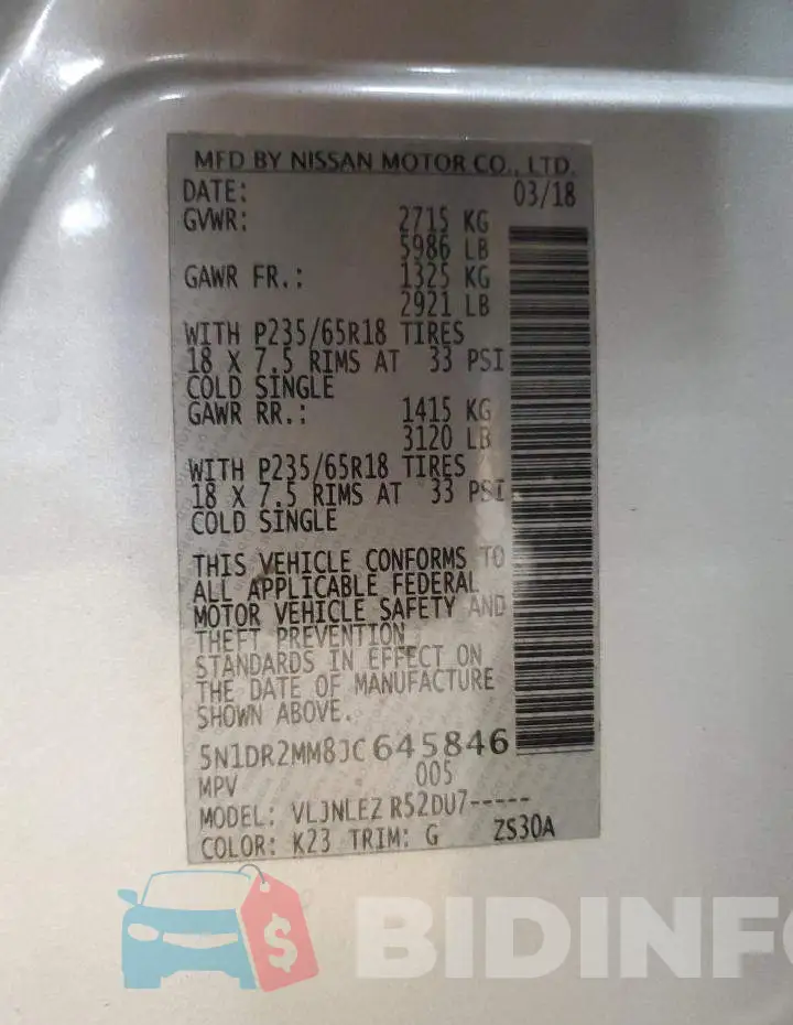 5N1DR2MM8JC645846 Photo# 13