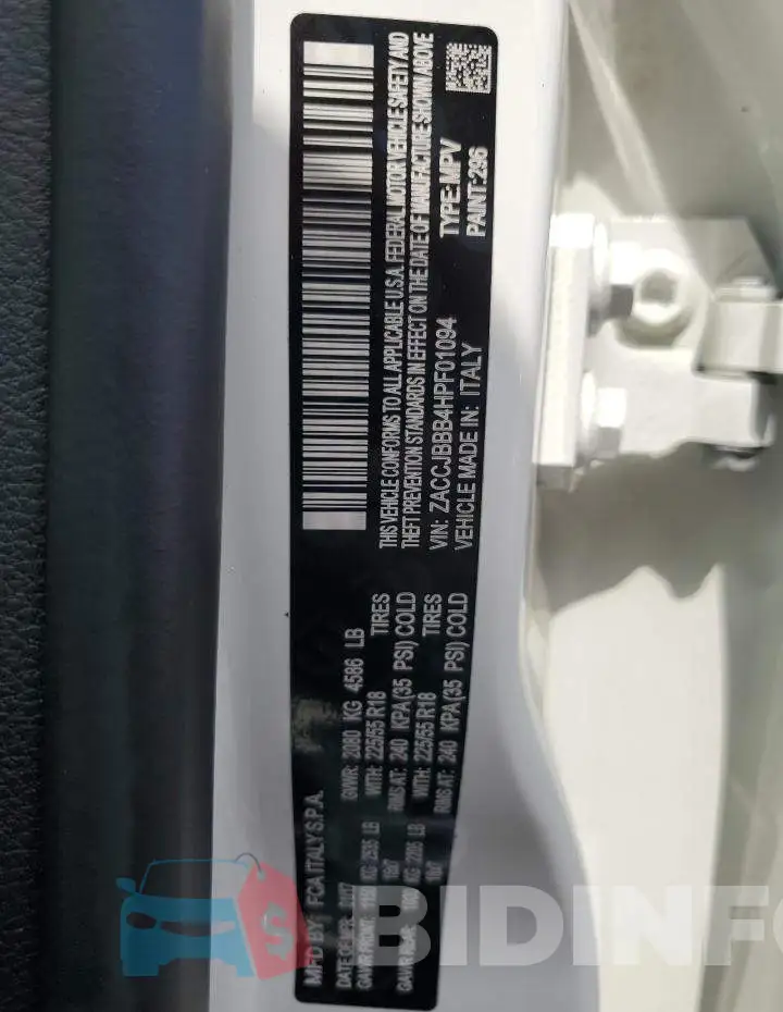 ZACCJBBB4HPF01094 Photo# 14
