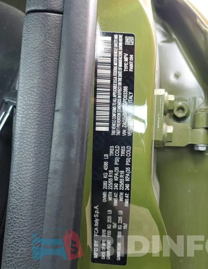 ZACCJBBT7GPD03388 Photo# 13