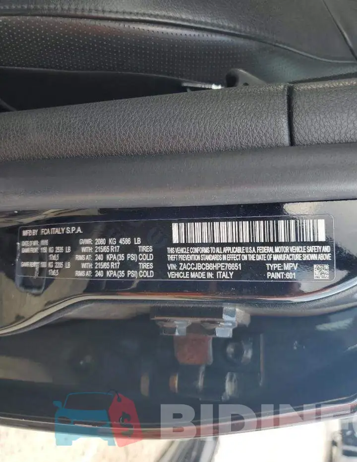 ZACCJBCB6HPE76651 Photo# 14