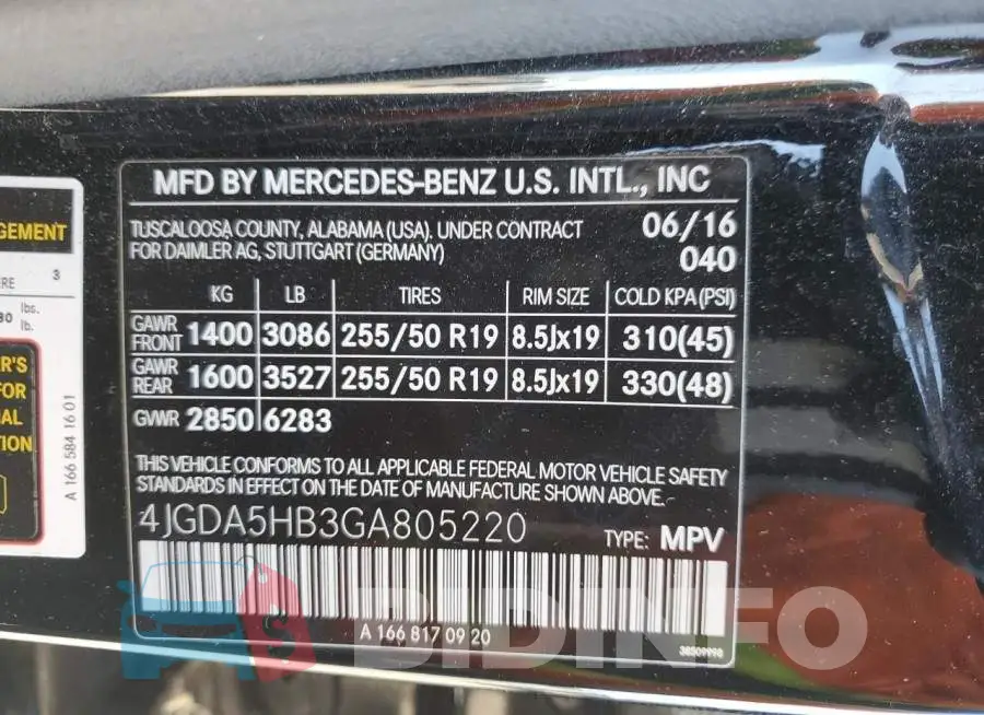 4JGDA5HB3GA805220 Photo# 13