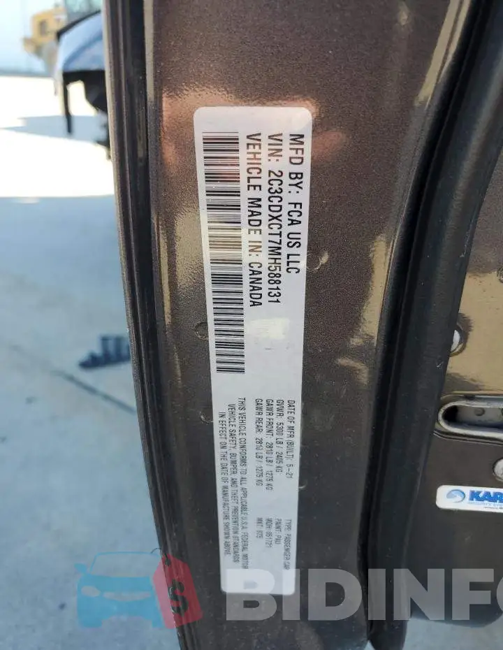 2C3CDXCT7MH588131 Photo# 12