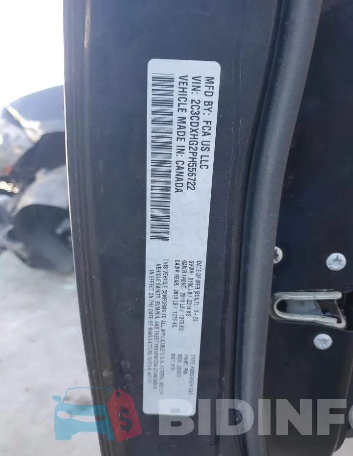 2C3CDXHG2PH556722 Photo# 12