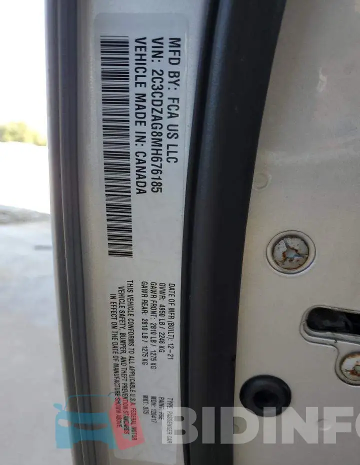 2C3CDZAG8MH676185 Photo# 12