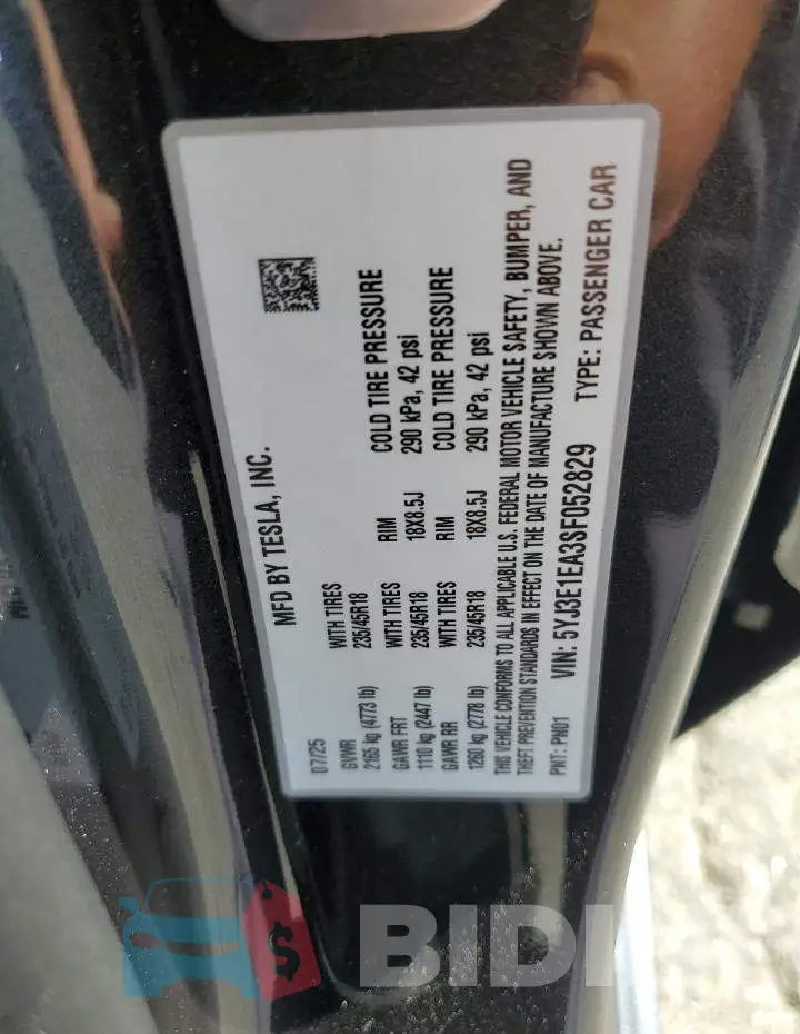 5YJ3E1EA3SF052829 Photo# 12