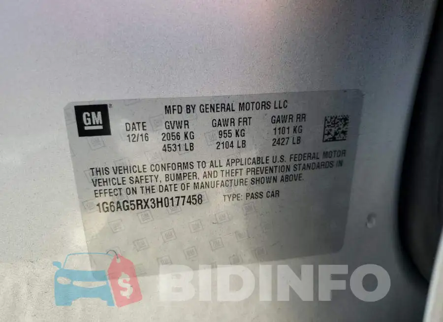 1G6AG5RX3H0177458 Photo# 12