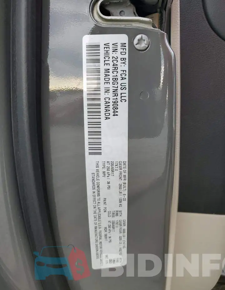 2C4RC1BG7NR190844 Photo# 13