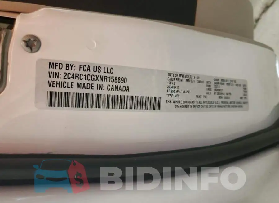 2C4RC1CGXNR158890 Photo# 13