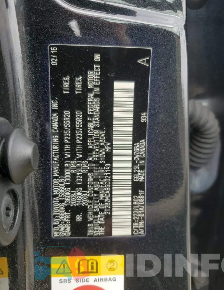 2T2BZMCA8GC021149 Photo# 12
