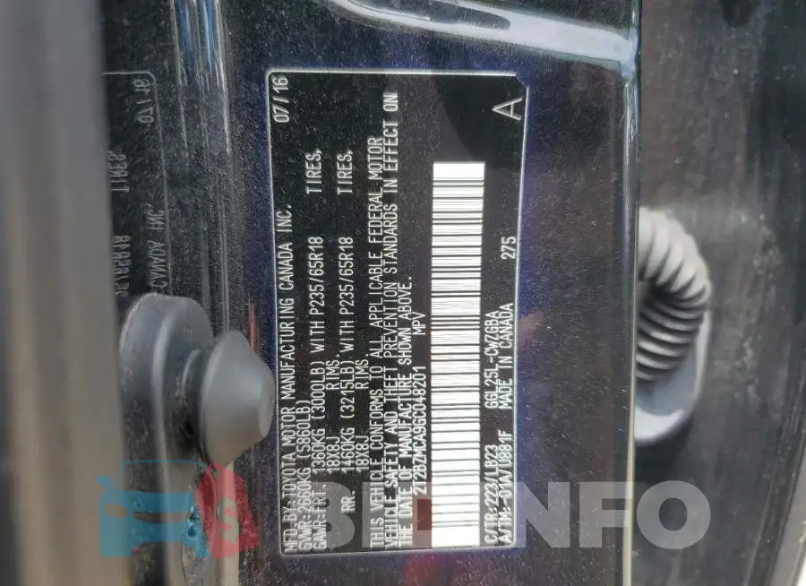 2T2BZMCA9GC048201 Photo# 14