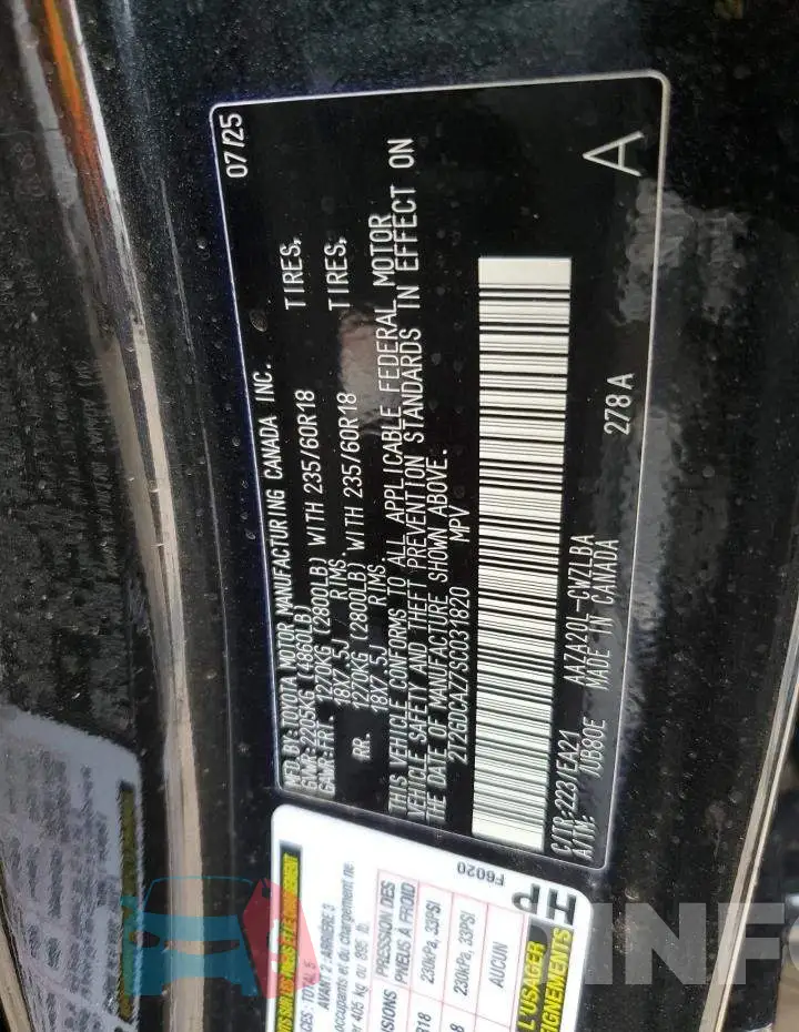 2T2GDCAZ7SC031820 Photo# 12