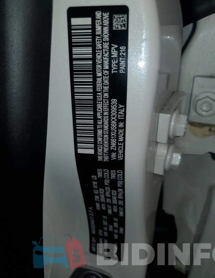 ZN661XUS6KX309539 Photo# 13