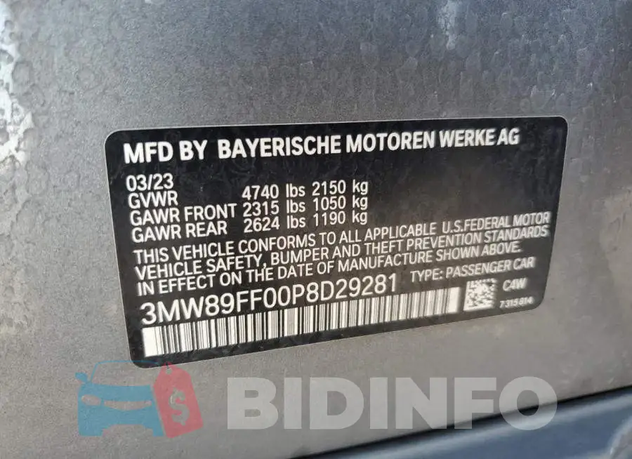 3MW89FF00P8D29281 Photo# 12