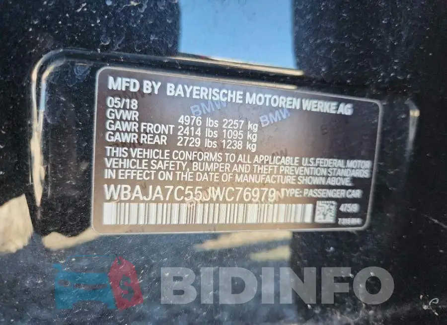 WBAJA7C55JWC76979 Photo# 12