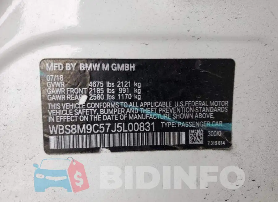 WBS8M9C57J5L00831 Photo# 12