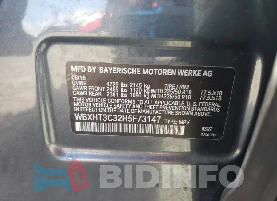 WBXHT3C32H5F73147 Photo# 14