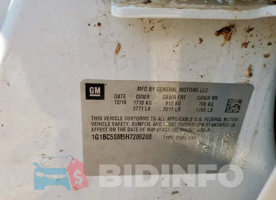 1G1BC5SM5H7206200 Photo# 12