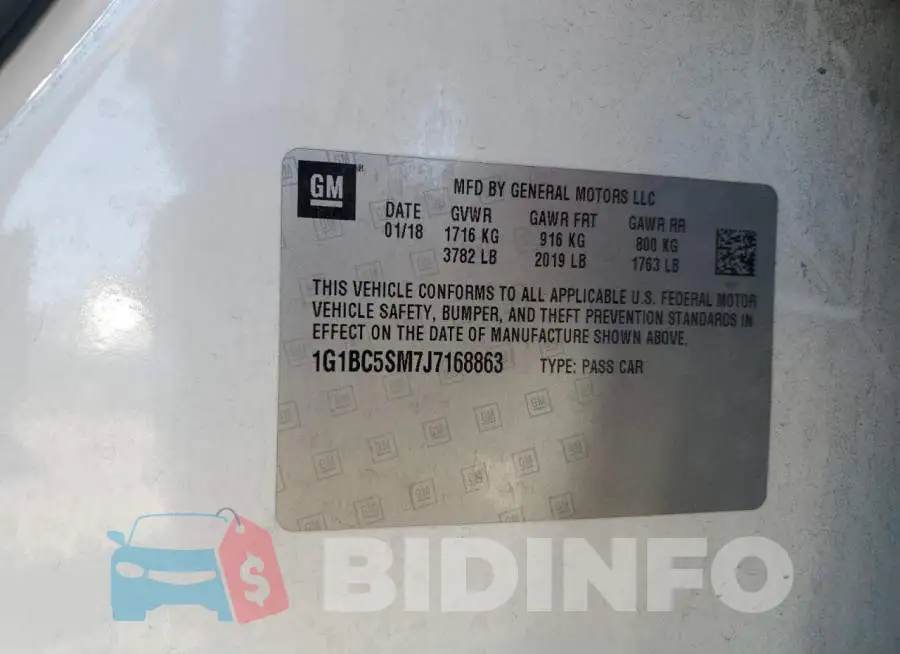 1G1BC5SM7J7168863 Photo# 12