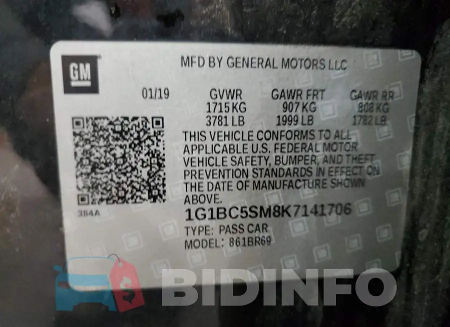 1G1BC5SM8K7141706 Photo# 12