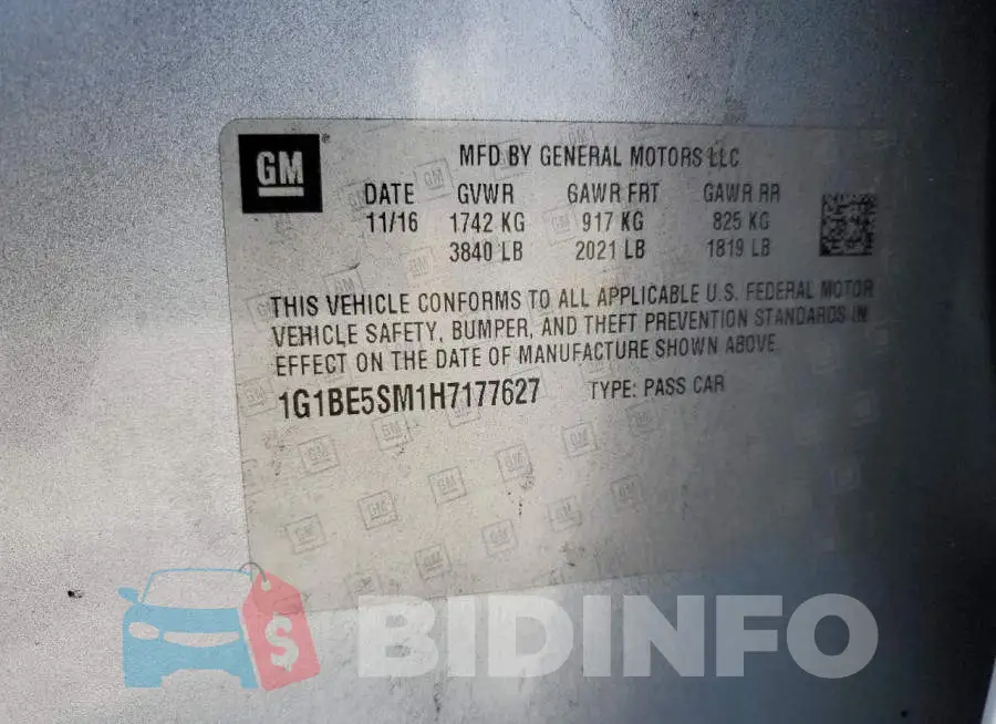 1G1BE5SM1H7177627 Photo# 12