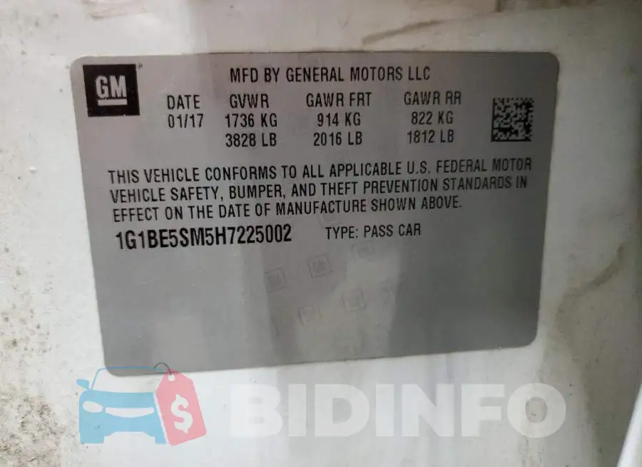 1G1BE5SM5H7225002 Photo# 12