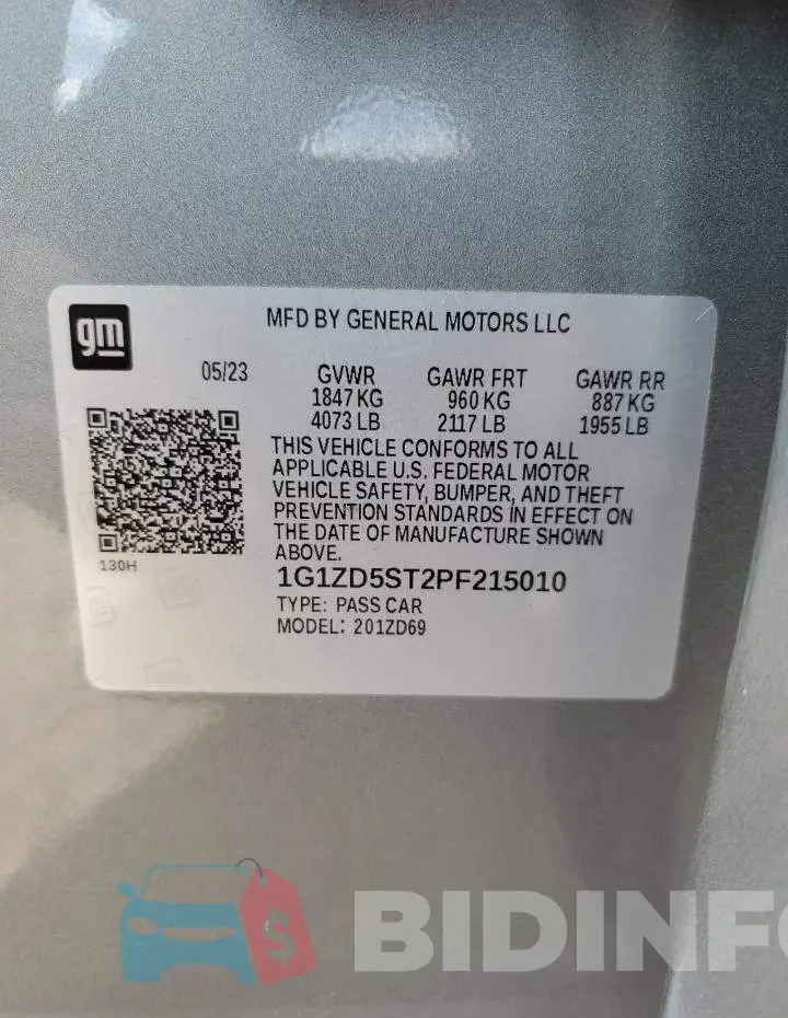 1G1ZD5ST2PF215010 Photo# 12