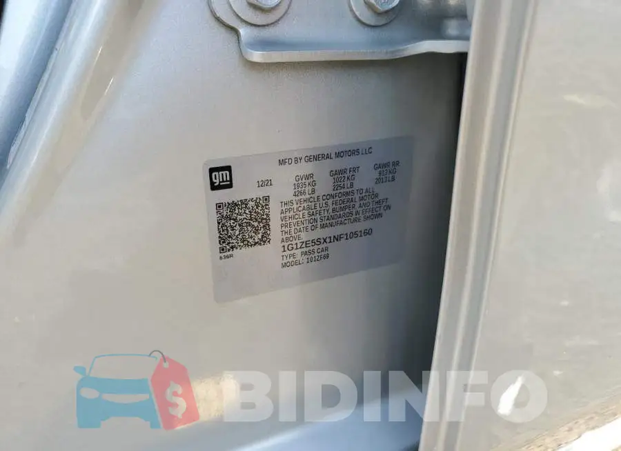 1G1ZE5SX1NF105160 Photo# 12