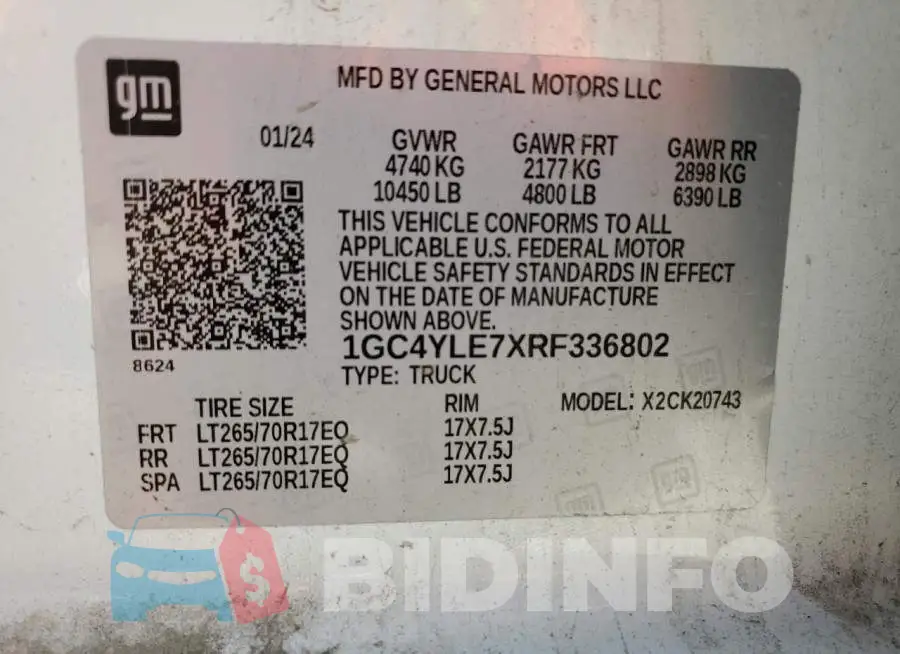 1GC4YLE7XRF336802 Photo# 12
