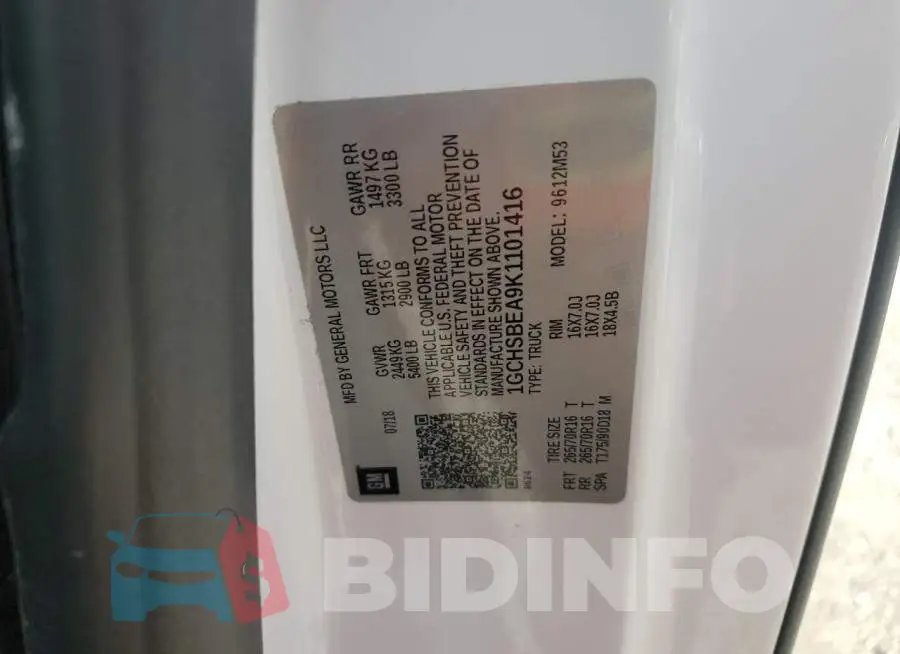 1GCHSBEA9K1101416 Photo# 12