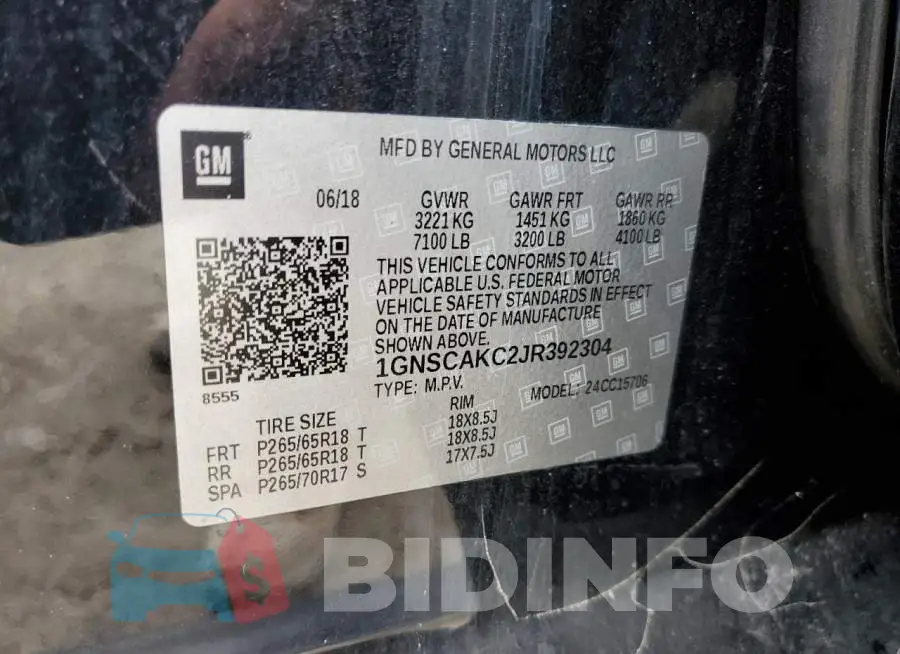 1GNSCAKC2JR392304 Photo# 13