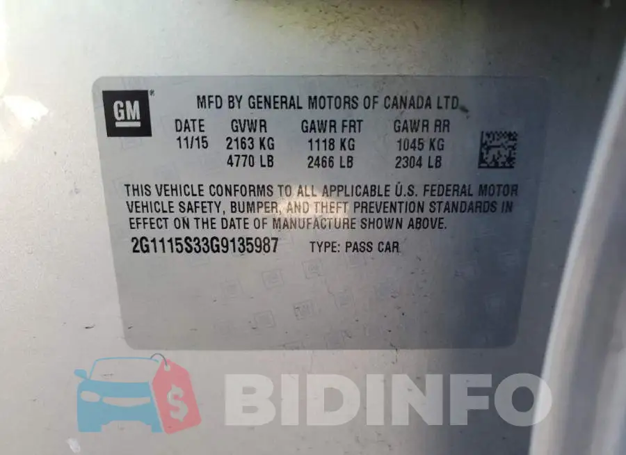 2G1115S33G9135987 Photo# 12
