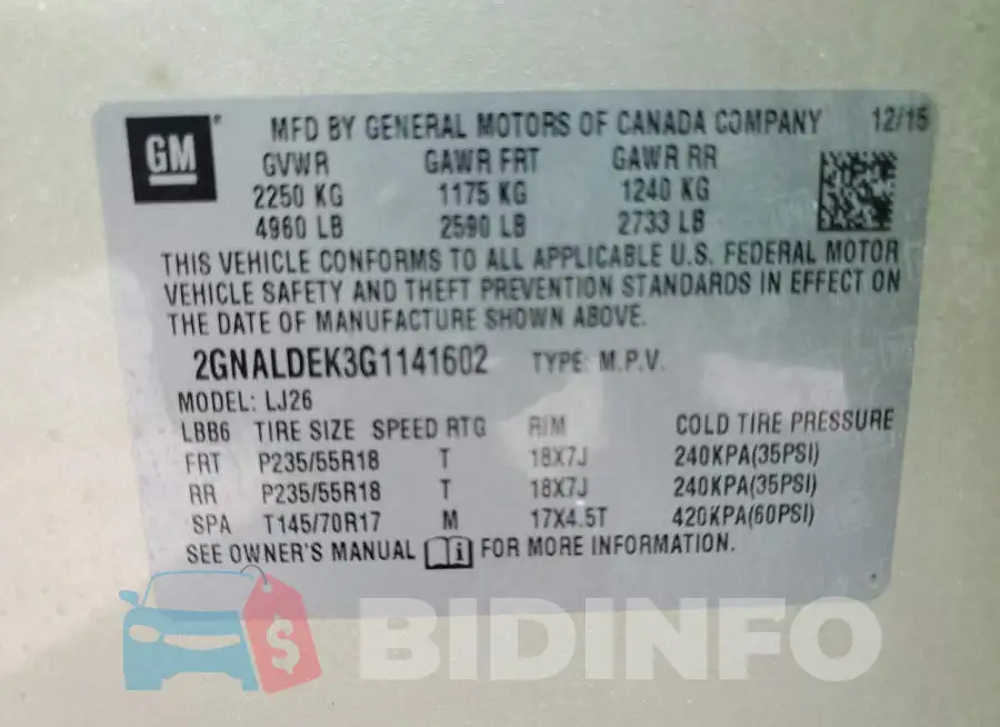2GNALDEK3G1141602 Photo# 13