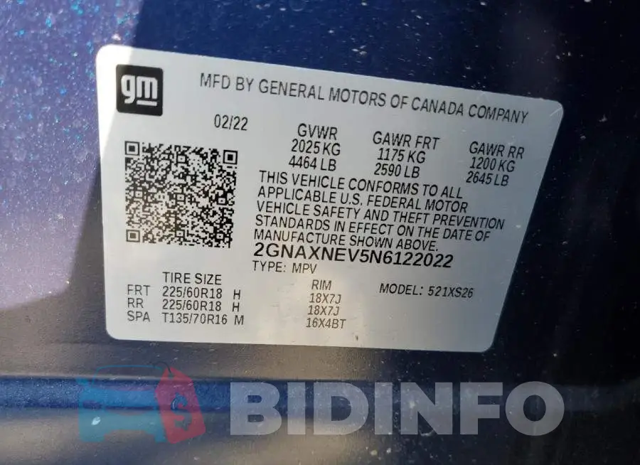 2GNAXNEV5N6122022 Photo# 13