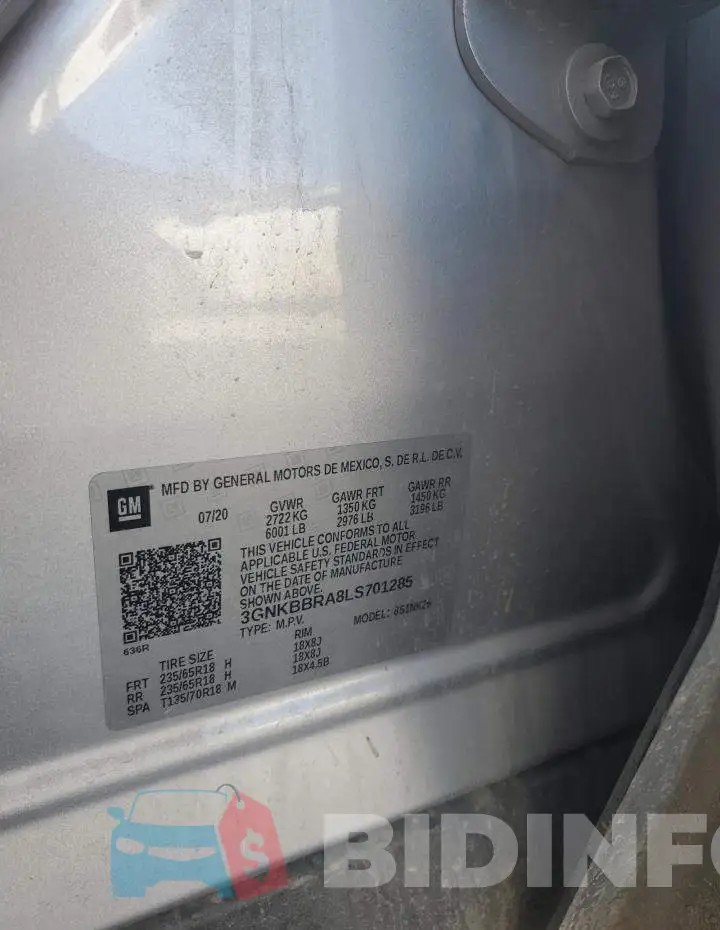 3GNKBBRA8LS701285 Photo# 13