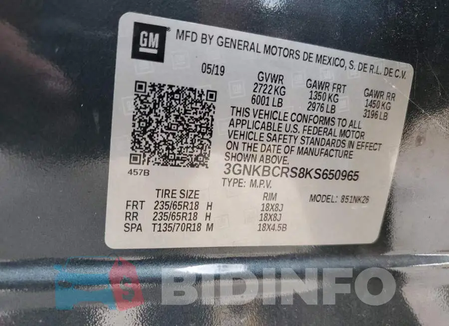 3GNKBCRS8KS650965 Photo# 14