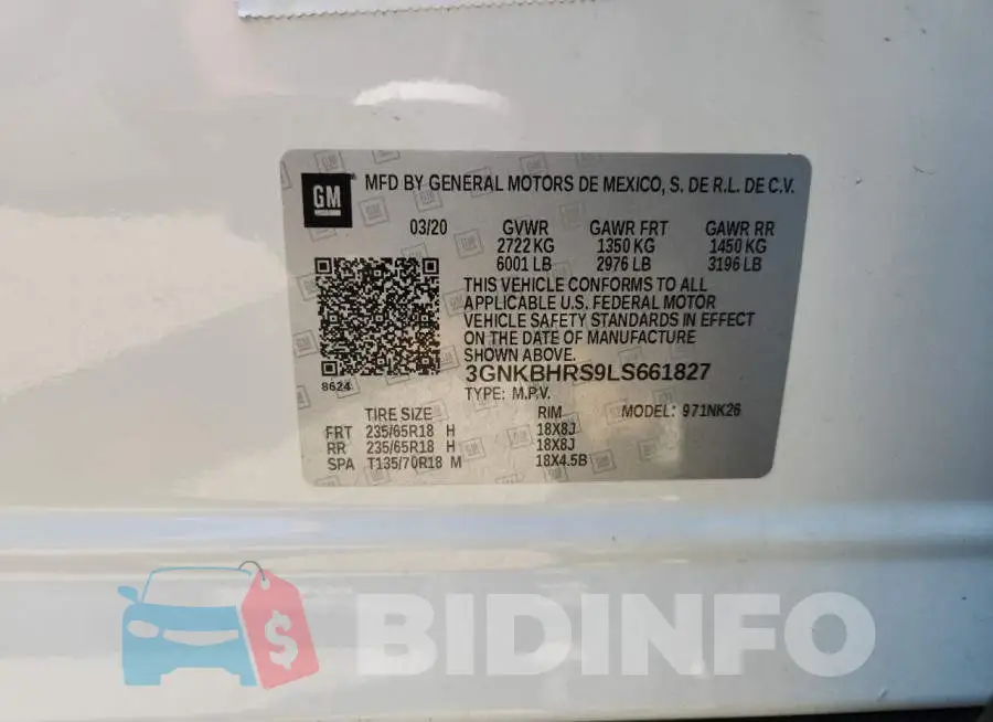 3GNKBHRS9LS661827 Photo# 14