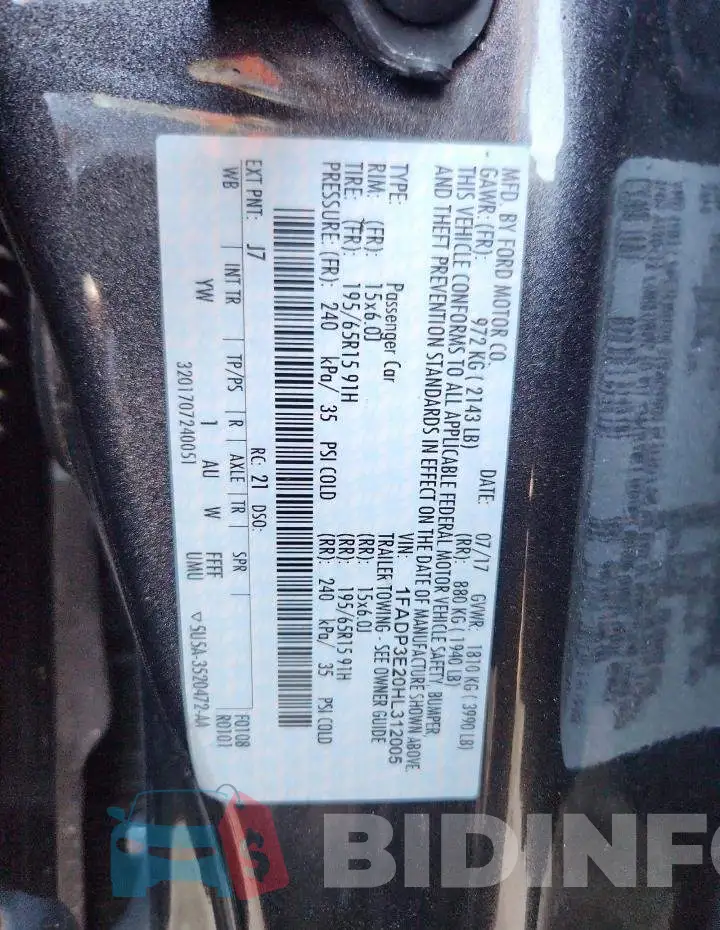 1FADP3E20HL312005 Photo# 12