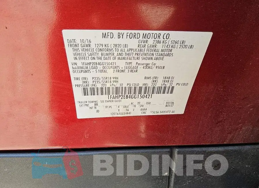 1FAHP2E84GG150421 Photo# 12