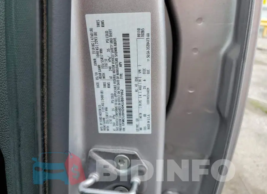 1FMCU9HD0KUB97062 Photo# 13