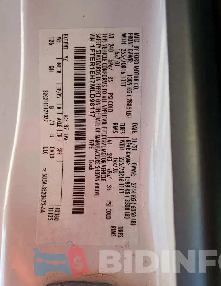 1FTER1EH7MLD98117 Photo# 12