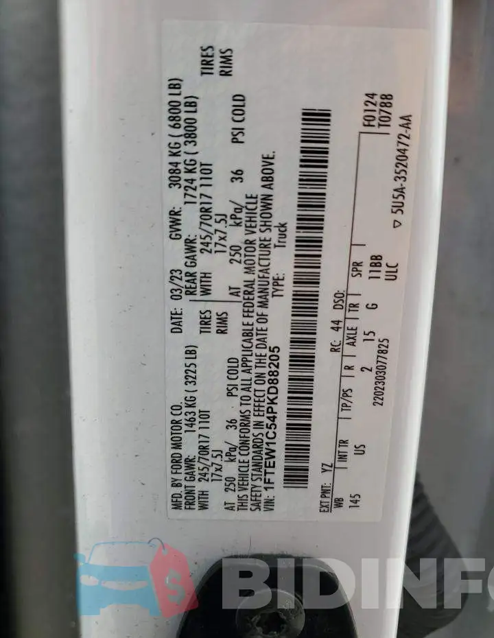 1FTEW1C54PKD88205 Photo# 12