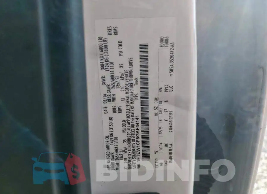 1FTEW1CF6GKF44141 Photo# 12