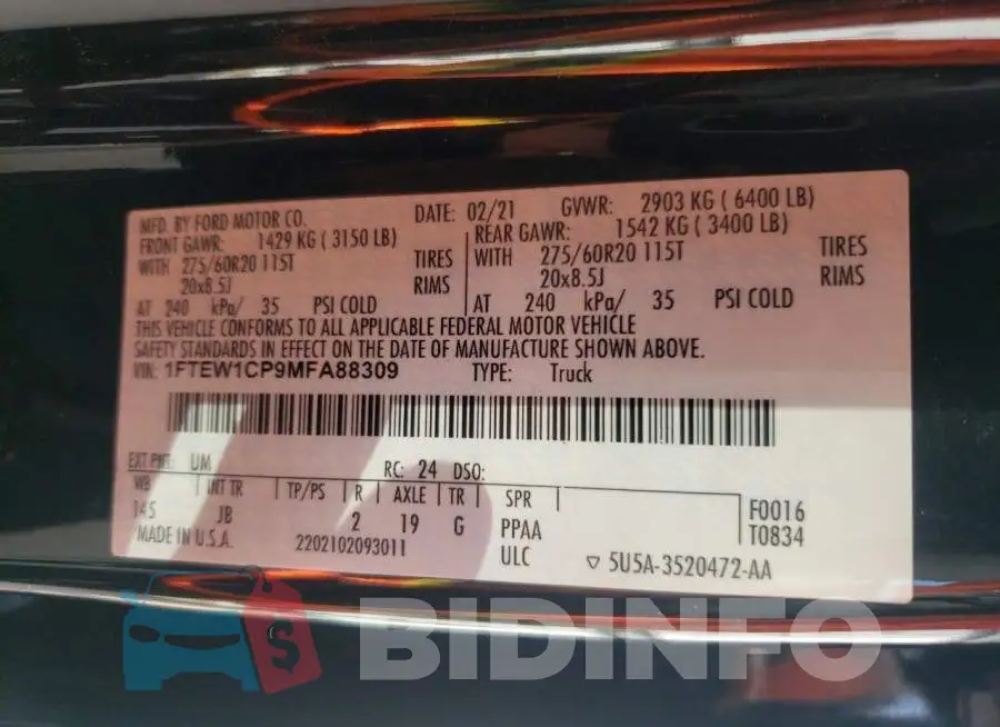 1FTEW1CP9MFA88309 Photo# 12