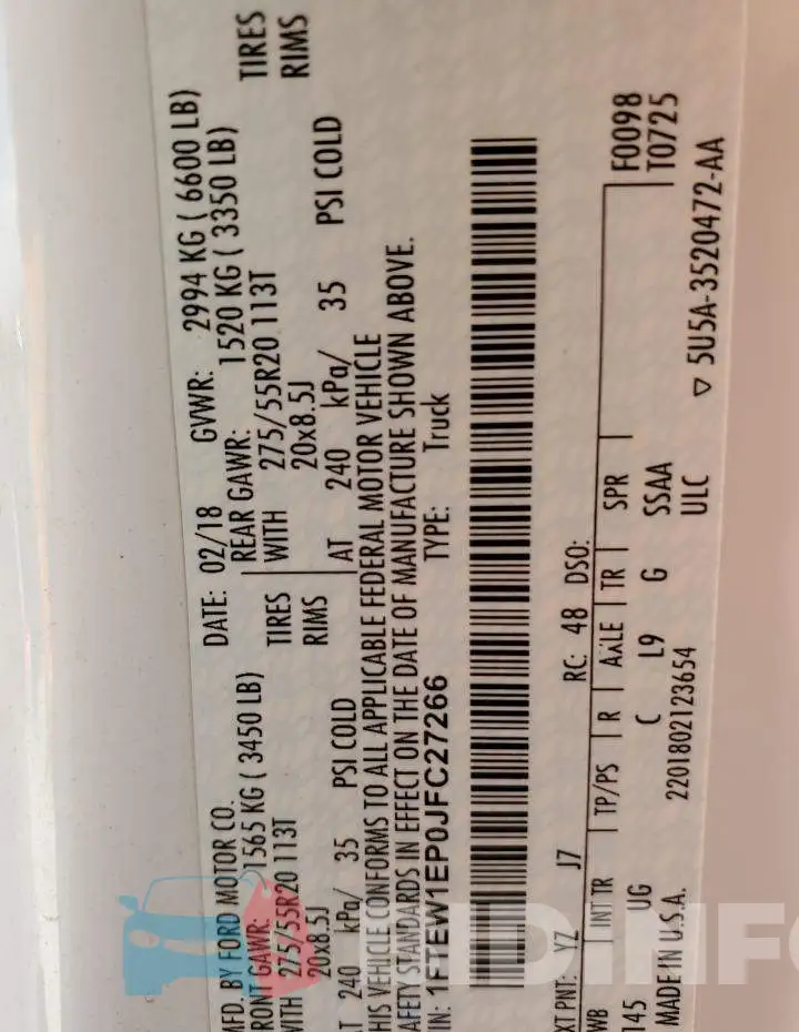 1FTEW1EP0JFC27266 Photo# 12