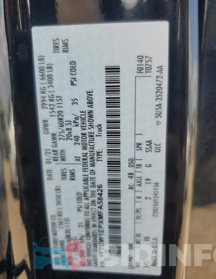 1FTEW1EPXMFA58426 Photo# 12