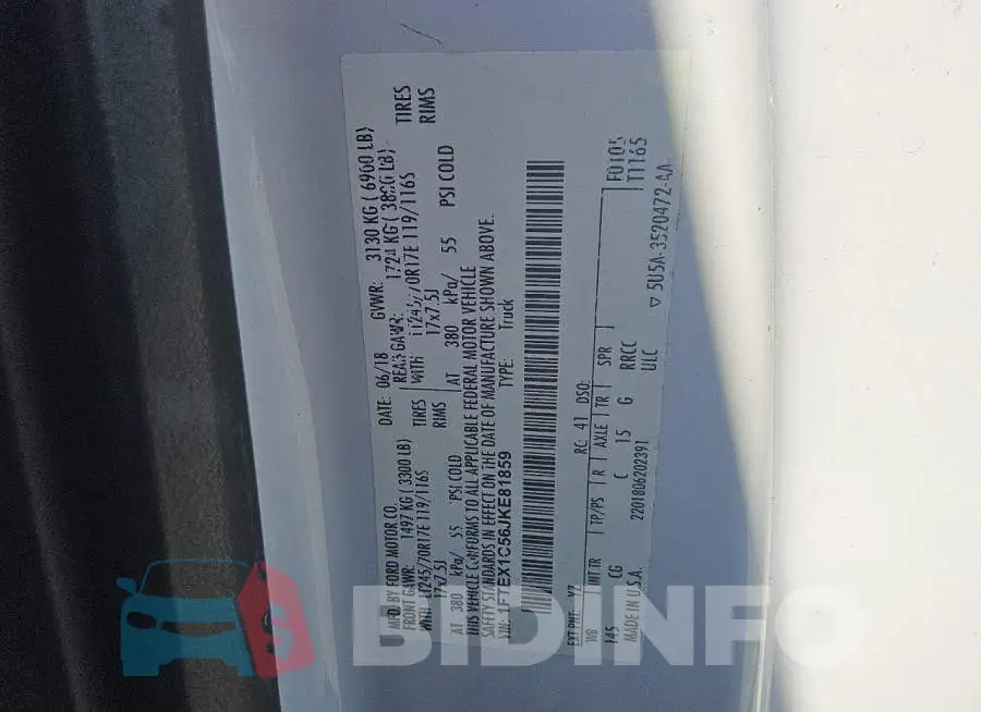 1FTEX1C56JKE81859 Photo# 13