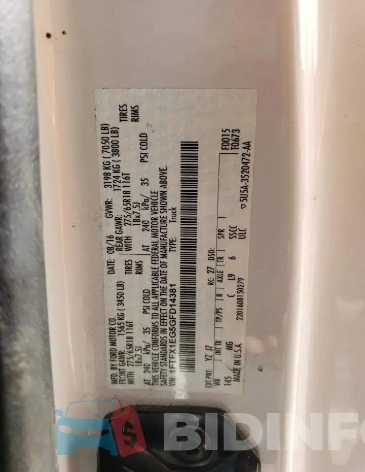 1FTFX1EG5GFD14381 Photo# 12