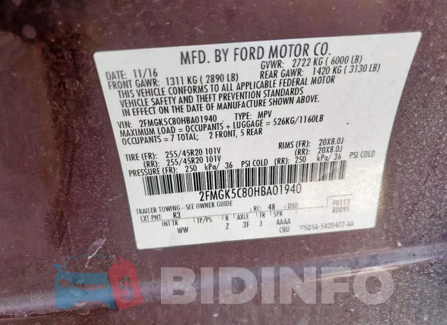 2FMGK5C80HBA01940 Photo# 14