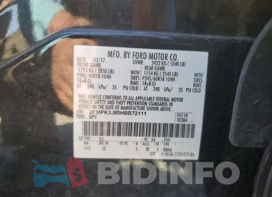 2FMPK3J85HBB72111 Photo# 13
